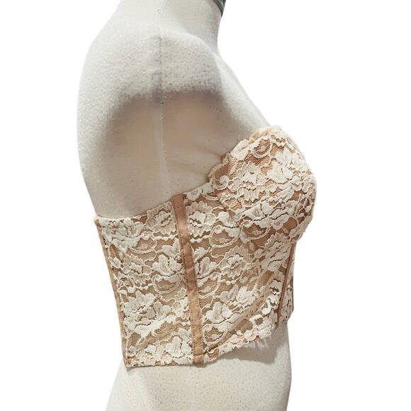 Bardot Womens Soft Peach Lace Bustier Size M - Picture 4 of 7